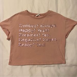 Zara girls positive tshirt